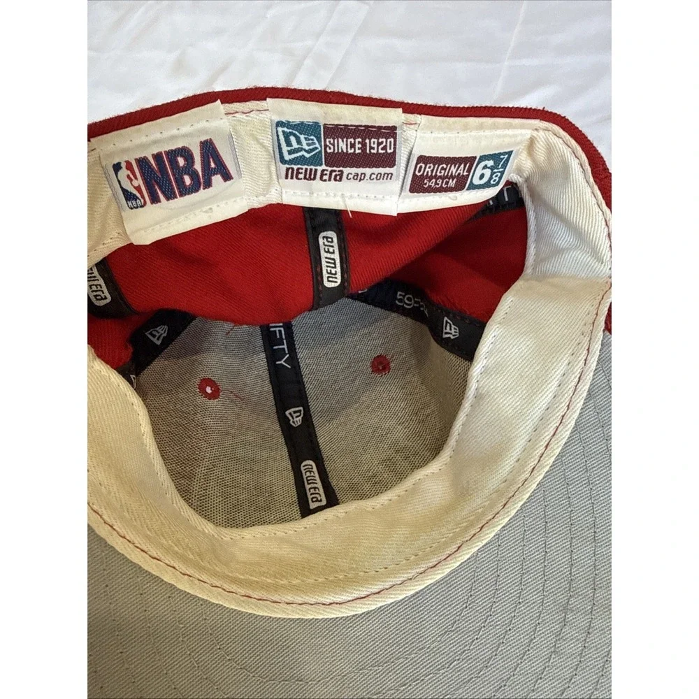 Los Angeles Clippers Hat Cap Fitted Mens 6 7/8 Red Blue NBA Basketball New Era